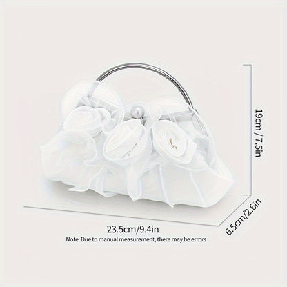 Floral Satin Evening Clutch with Detachable Strap for Women - Perfect for Wedding, Party, Prom, Betrothal MyFave Boutique