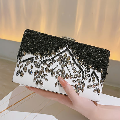 Beaded Rhinestone Evening Bag Vintage And Elegant Box Clutch Purse Women's Wedding Handbags For Party Prom MyFave Boutique