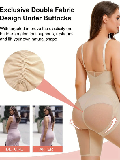 Women's Bodysuit Shapewear: Tummy Control, Butt Lifter, Full Body Shaper, Seamless Thigh Slimmer, V-Neck Jumpsuit MyFave Boutique