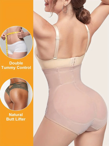 Women's High Waist Shapewear With Butt Lifter, Tummy Control Body Shaper, Double Layer Compression, Breathable Fabric, 3 Rows Of Hooks – Seamless Slimming MyFave Boutique