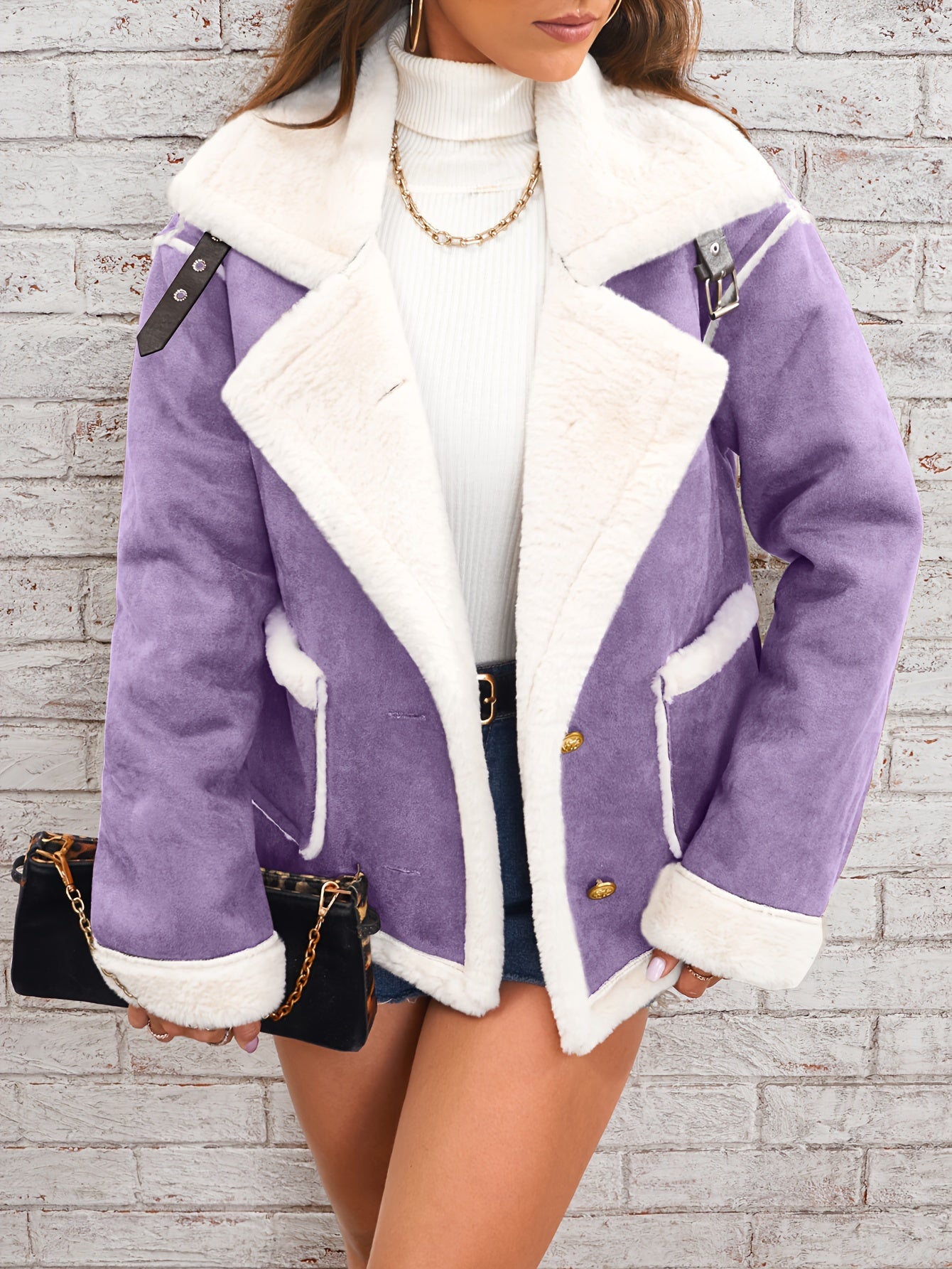 Women's Lapel Plush Jacket - Cozy Winter Outwear for Casual Comfort MyFave Boutique