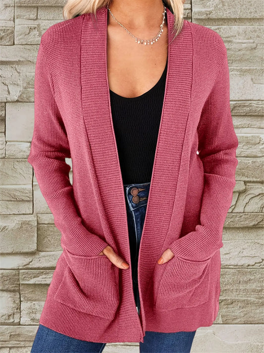 Stylish Open Front Cardigans with Pockets, Long Sleeve Knitted Top for Women's Winter & Fall Clothing. MyFave Boutique