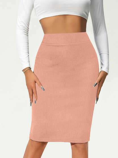 Elegant High Waist Pencil Skirt for Women - Perfect for Work and Office - Solid Color and Flattering Fit MyFave Boutique