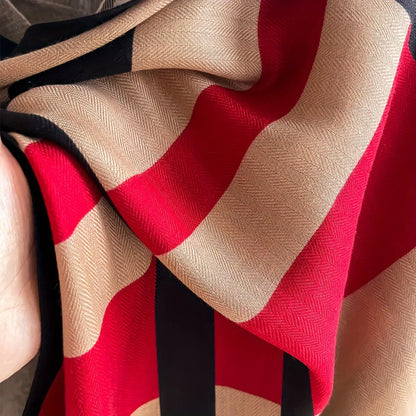 Color Block Striped Scarf Imitation Wool Shawl Soft Warm Windproof Wrap For Women MyFave Boutique