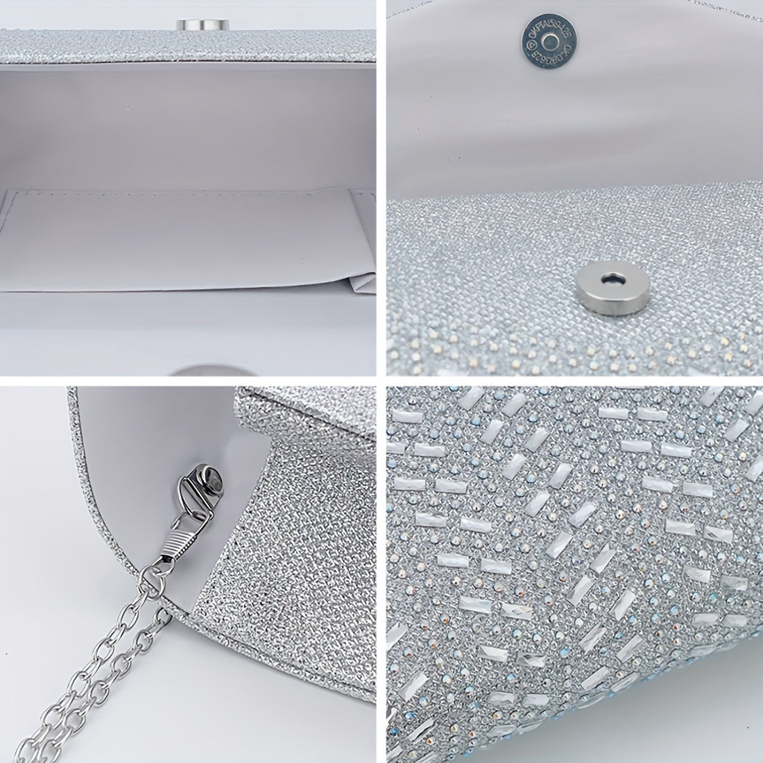 Sparkly Rhinestone Clutch Bag, Glitter Evening Purse, Elegance Bridal Handbag, Crossbody Shoulder Bag For Bridesmaid Wedding Party, Prom Accessory MyFave Boutique