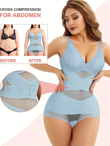 V-Neck Bodysuit Shapewear, All-Body Sculpting Waist Trainer, Tummy Control, Butt Lifting, Full Body Slimming Jumpsuit MyFave Boutique