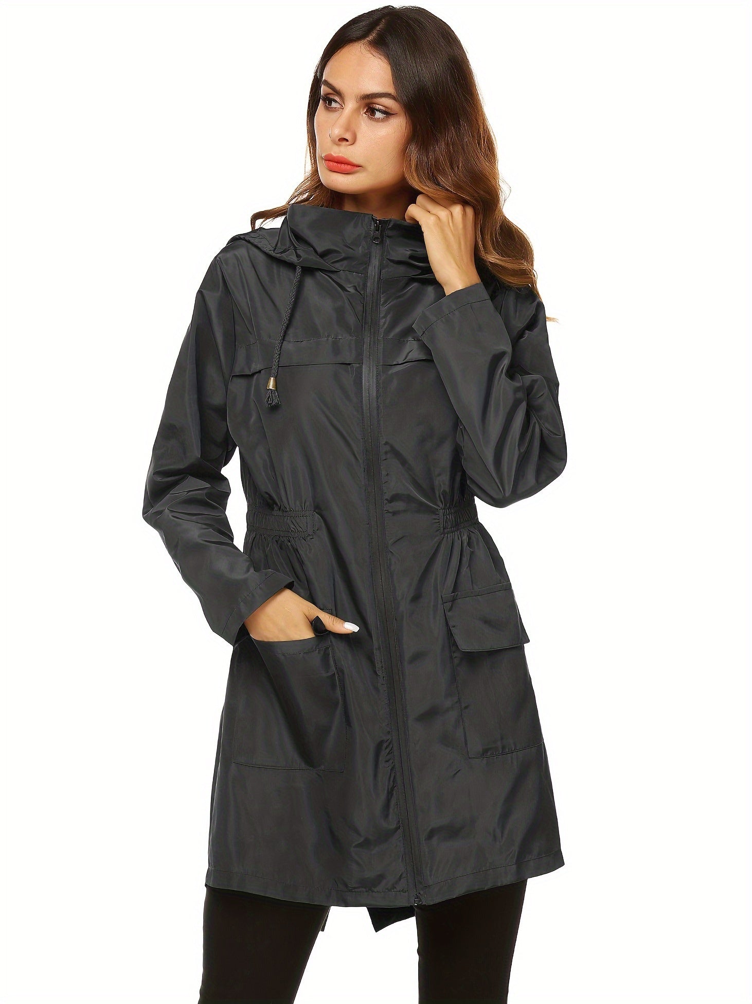 Women Waterproof Lightweight Rain Jacket Active Outdoor Hooded Raincoat MyFave Boutique