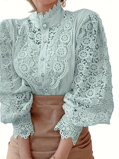 French loose chic buttons, heavy lace, cut-out floral panels MyFave Boutique