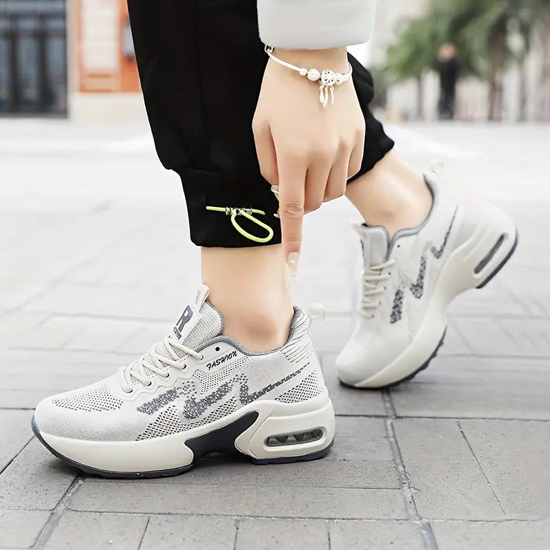 Women's Lace-up Athletic Running Shoes, Height Increased Fashion Chunky Sneakers With Air Cushion MyFave Boutique