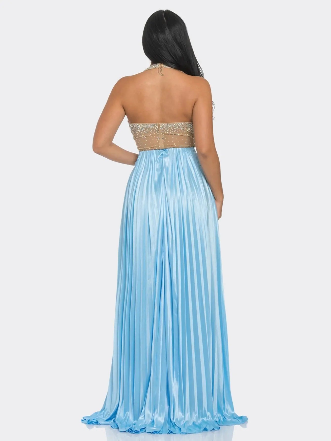 Stunning Sleeveless Maxi Dress adorned with Rhinestone Embellishments and Graceful Flowing Skirt - Perfect for Special Occasions MyFave Boutique