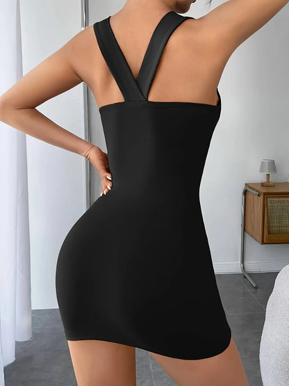 Women's V-Neck Bodycon Tank Dress Mini Dress Sleeveless Summer Dress Party Tight Dress Clubwear MyFave Boutique