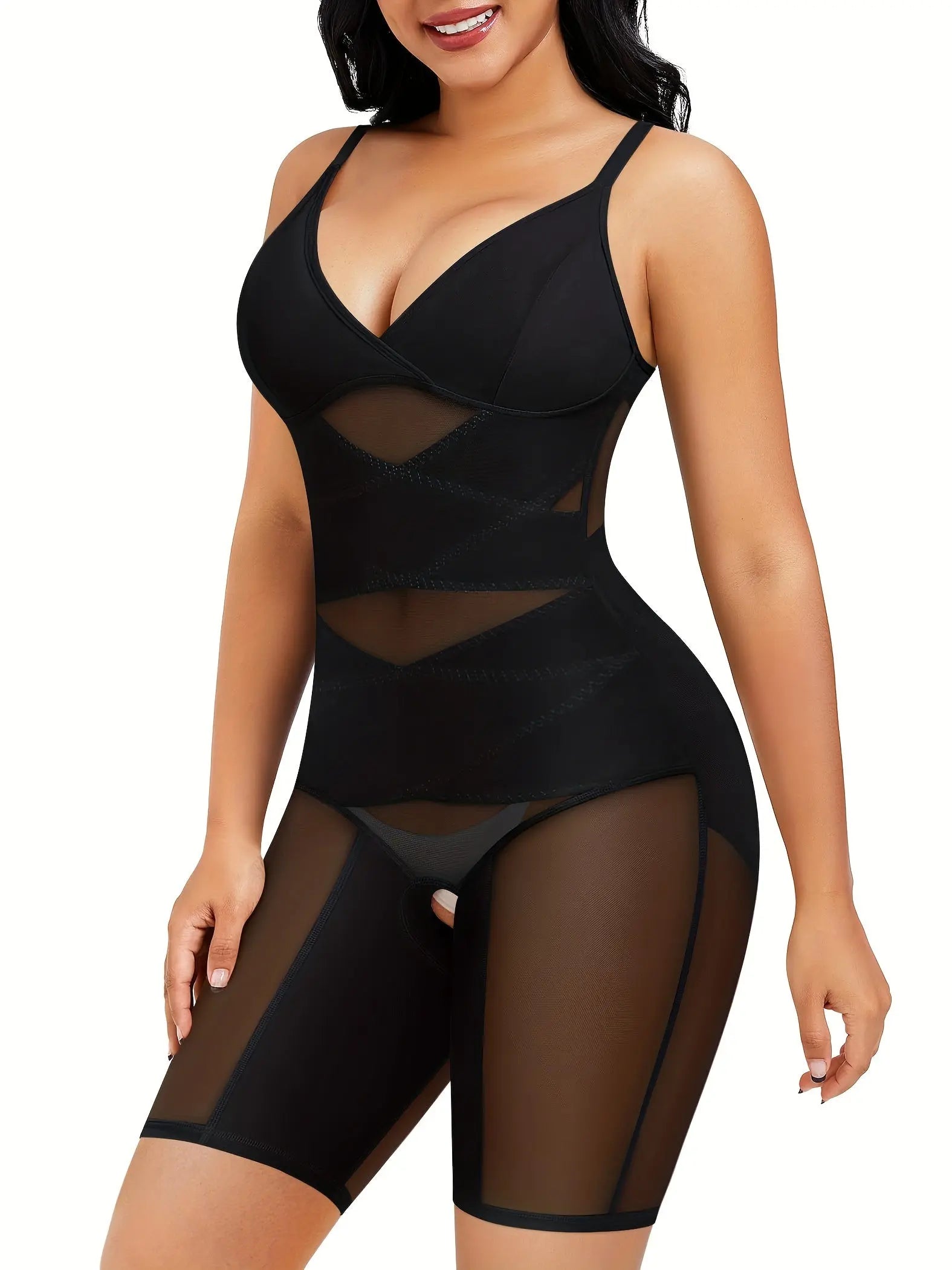 Women's Full Body Shapewear Bodysuit with Tummy Control, Butt Lifter, Thigh Slimmer, Adjustable Straps & Open Crotch Design MyFave Boutique