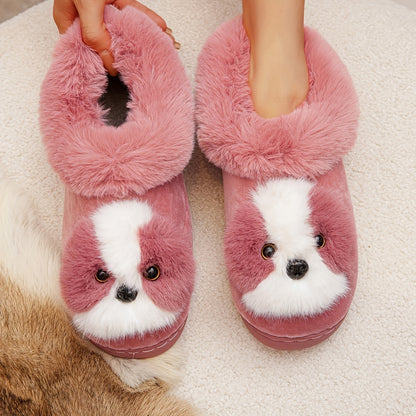 Cozy and Warm Cartoon Puppy Slippers - Soft Sole Slip On Shoes for Indoor Comfort MyFave Boutique