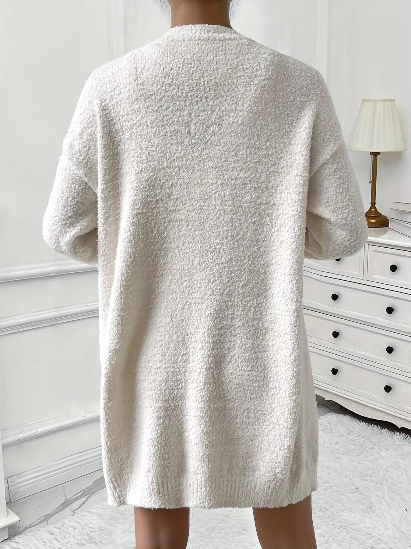 Women's Cozy Fleece Lounge Set - Long Sleeve Cardigan, V Neck Tank Top, and Shorts - Perfect Winter Home Outfit MyFave Boutique