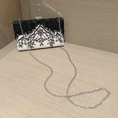 Beaded Rhinestone Evening Bag Vintage And Elegant Box Clutch Purse Women's Wedding Handbags For Party Prom MyFave Boutique