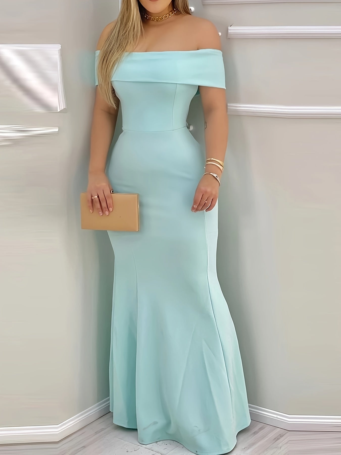 Elegant Off-Shoulder Maxi Dress for Women - Perfect for Parties and Banquets MyFave Boutique