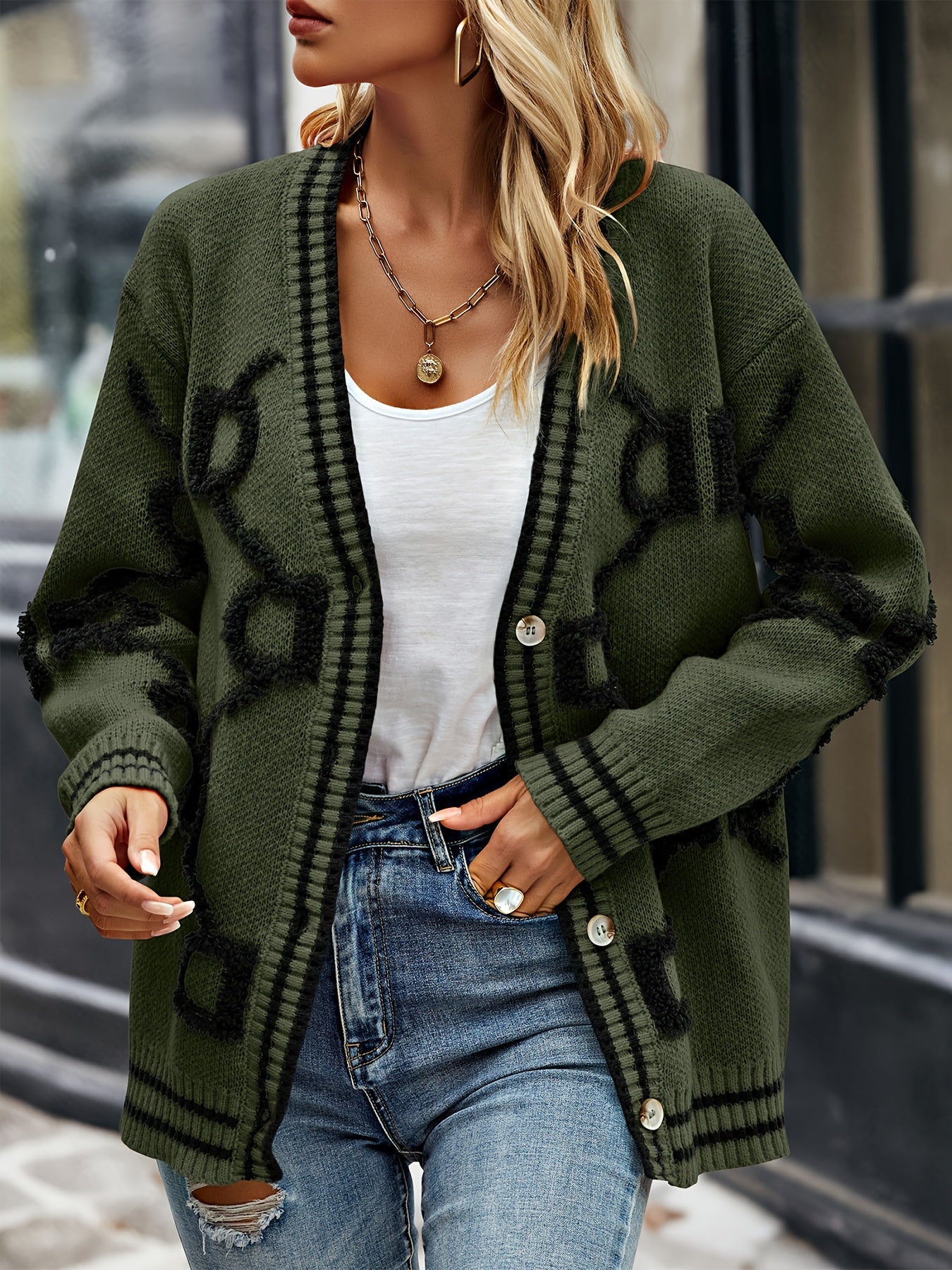 Women's Fall Chunky Knit Cardigan Sweaters Casual Open Front Button Up Winter Coats Outerwear MyFave Boutique