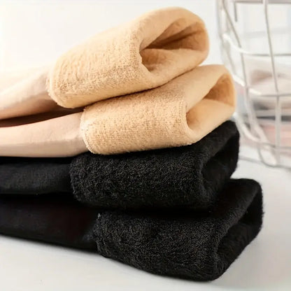 1/5/10 pairs 5/10 Pairs Warm Thermal Socks, Solid Color, Comfortable Elastic Winter Snow Socks MyFave Boutique