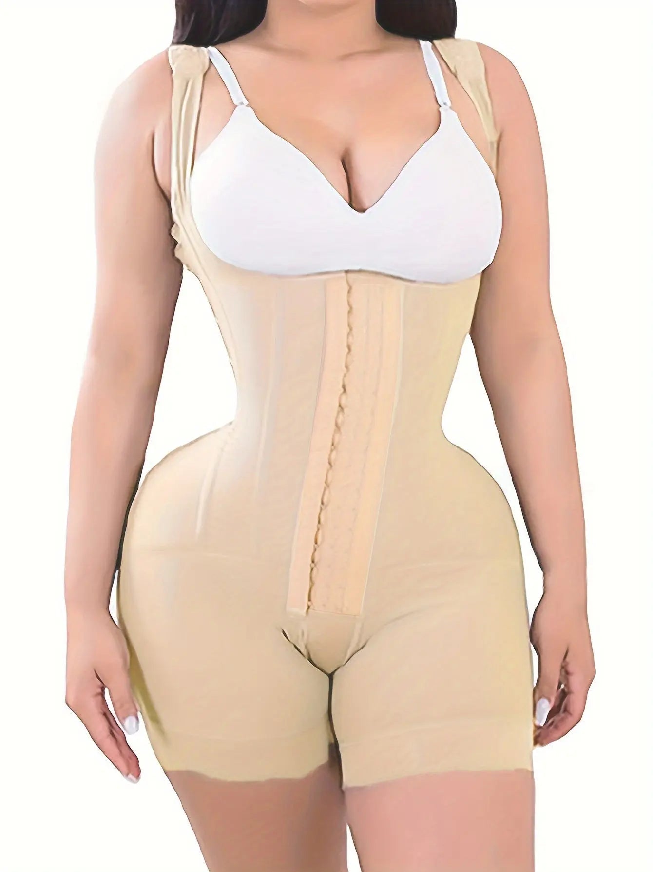 Lace Trim Boned Shaping Bodysuit with Tummy Control, Full Body Shaper for Women's Underwear & Shapewear MyFave Boutique