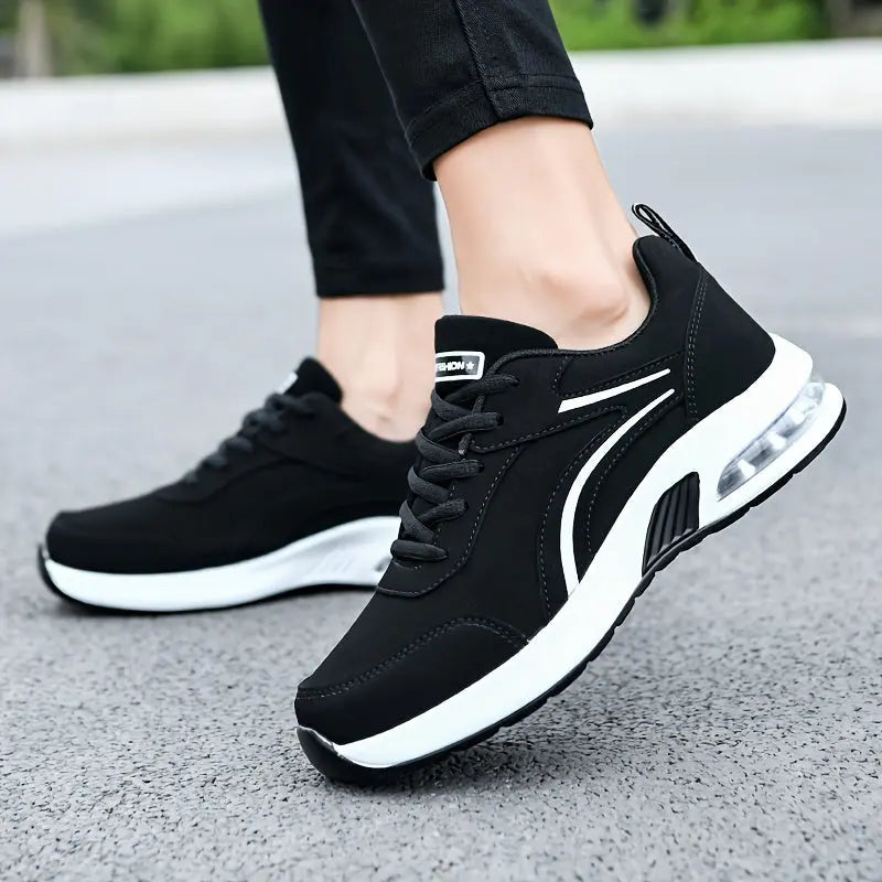 Women's Non-slip And Wear Resistant Air Cushion Running Shoes, Lace Up Fashion Casual Travel Shoes, Waterproof Lightweight Shock Absorption Sneakers MyFave Boutique