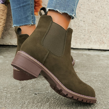 Comfortable Women's Chelsea Boots with Low Heel and Elastic Fit - Perfect for Casual Wear MyFave Boutique