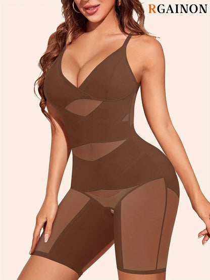 Women's V-Neck Body Shaper: Tummy Control, Butt Lifter, Thigh Slimmer MyFave Boutique