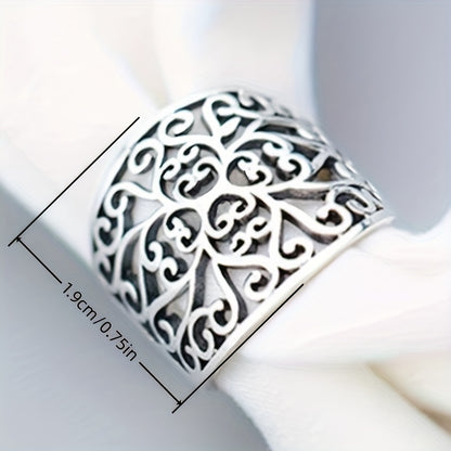 Fashion Filigree Hollow Out Ring Boho Style Wide Ring for Women Daily Casual Rings Jewelry MyFave Boutique