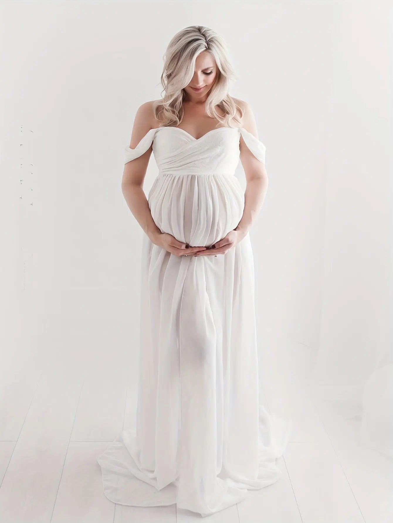 Sexy & Stylish Maternity Dress, Wrap Chest Long Dress With A Big Split, Perfect For Photography, Gender Reveal MyFave Boutique