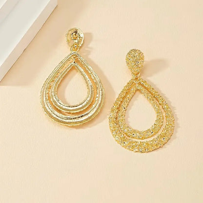 The Perfect Pair: Women's Double-layer Water Droplet Shaped Earrings - Simple and Atmospheric - Set of 2 - Ideal for Daily Wear and Travel MyFave Boutique