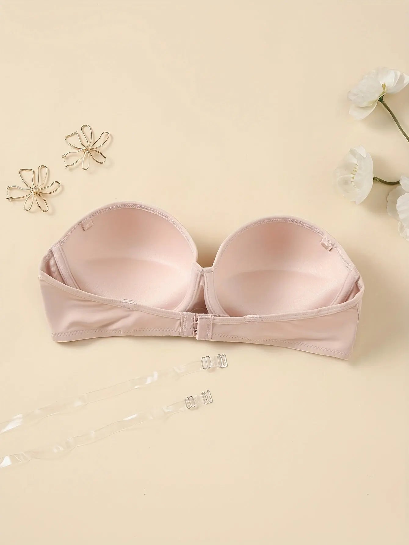 Underwire Bra with Push-Up Padding, Removable Straps, and Seamless Half Cup Design MyFave Boutique