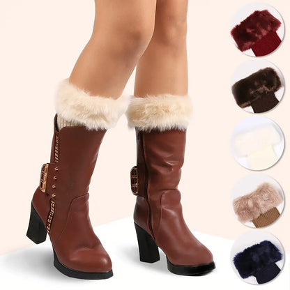 Winter Leg Topper Cuffs Plush Knit Boot Boot Pairs Socks Warmers, Women's Stockings & Hosiery MyFave Boutique