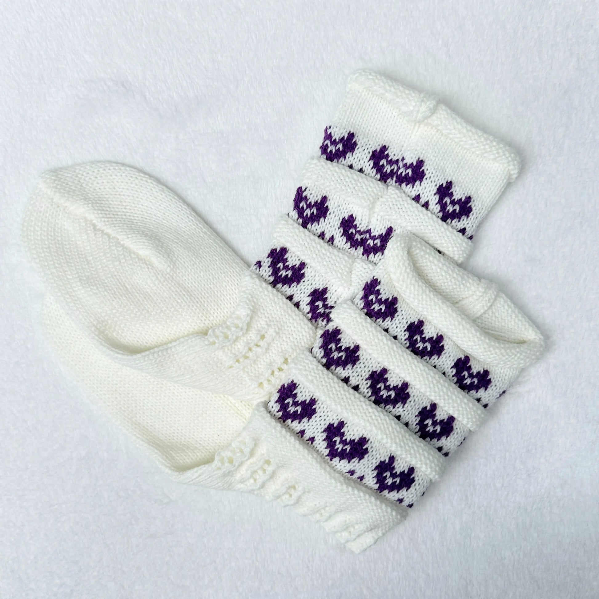 Elegant Women's Knit Socks With Heart & Striped Design - Breathable Acrylic, Soft Plush Lined, Hand Wash Or Dry Clean MyFave Boutique