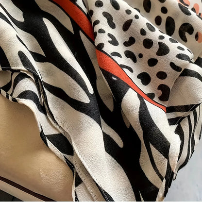 Leopard Splicing Zebra Striped Scarf Boho Thin Breathable Shawl Causal Outdoor Sunscreen Decorative Scarf MyFave Boutique