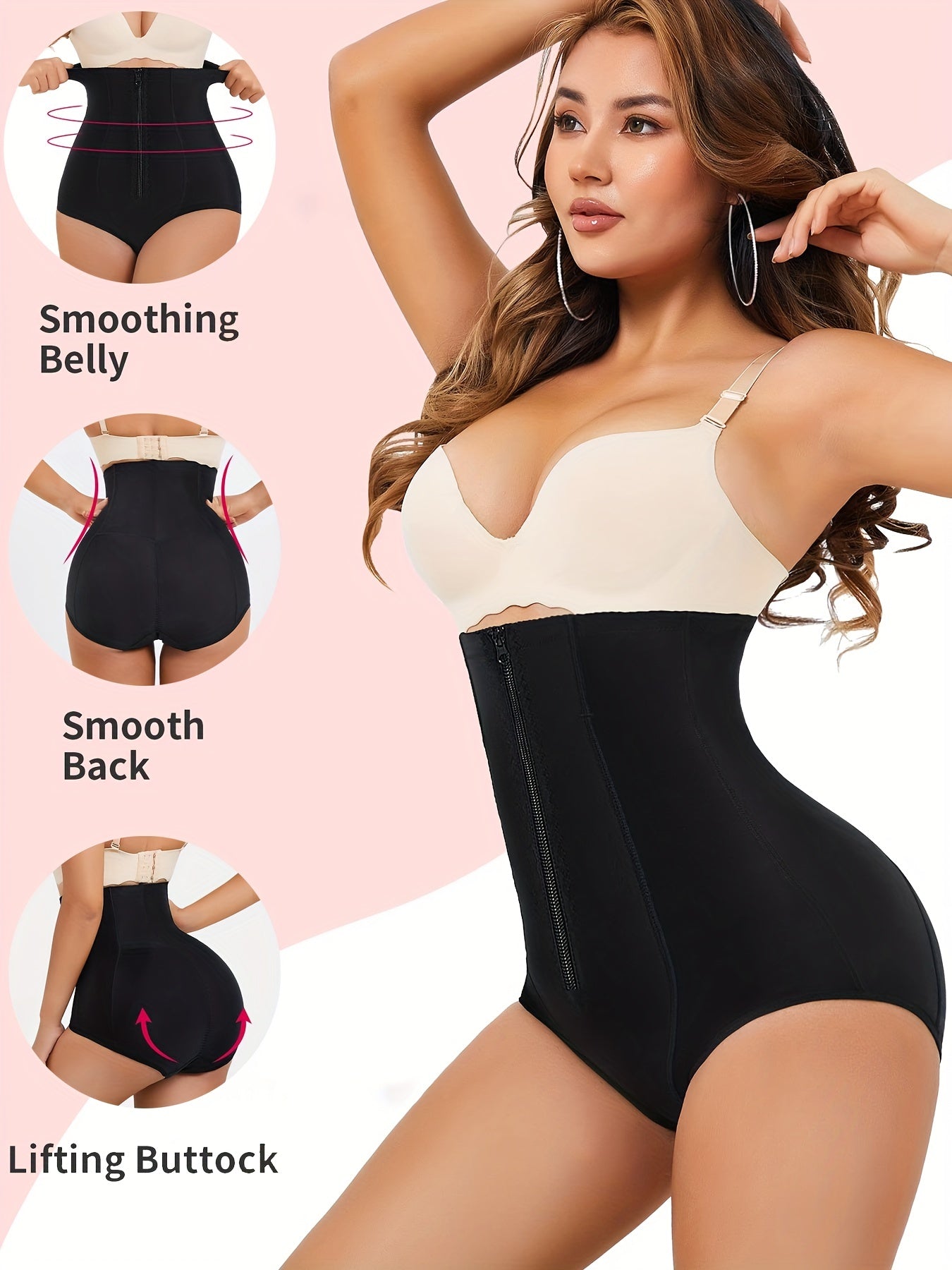 Women's Tummy Control Butt Lifting Shapewear with Zipper - Flattens Stomach and Enhances Curves MyFave Boutique