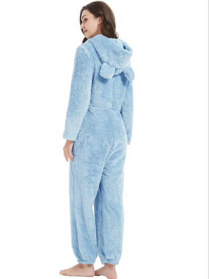 Womens Onesies Pajamas One-Piece Hooded Adult Pajama Jumpsuit Winter Fuzzy Sleepwear MyFave Boutique