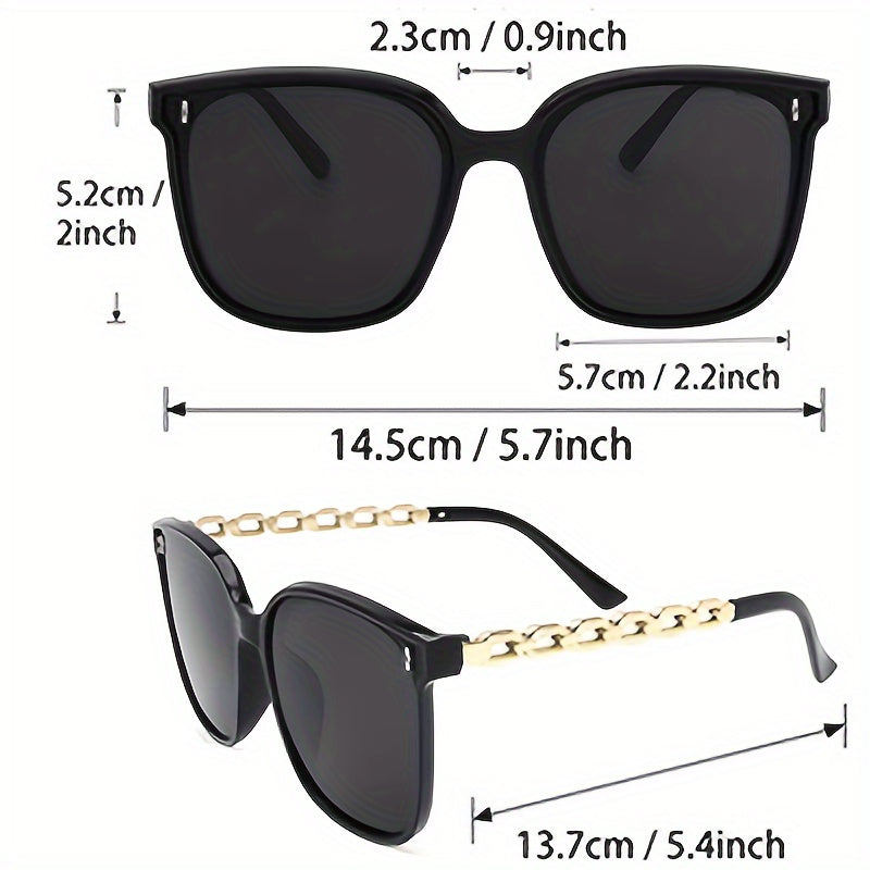 2pcs Square Plastic Frame Fashion Glasses For Women Men, Casual Fashion Sun Shades For Outdoor Vacation Driving Beach MyFave Boutique