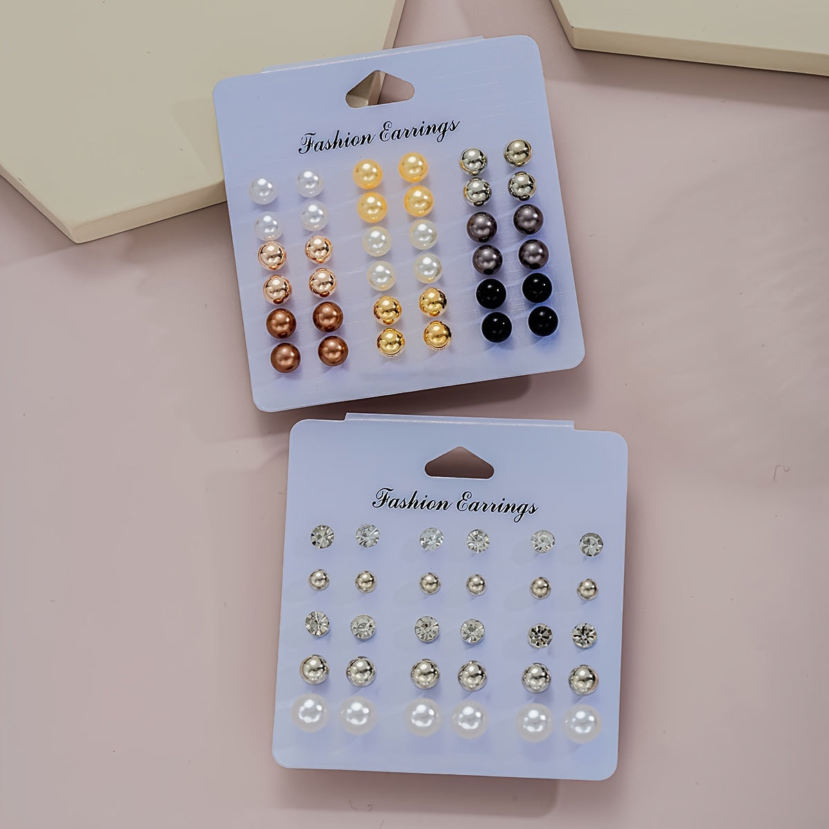 114pcs Exquisite Simple Imitation Pearl Rhinestone Stud Earrings Collection - Daily Wear, Dating, Holiday Party Accessories - Ladies' Fashion Gift Set with Versatile Designs (No Box Included) MyFave Boutique