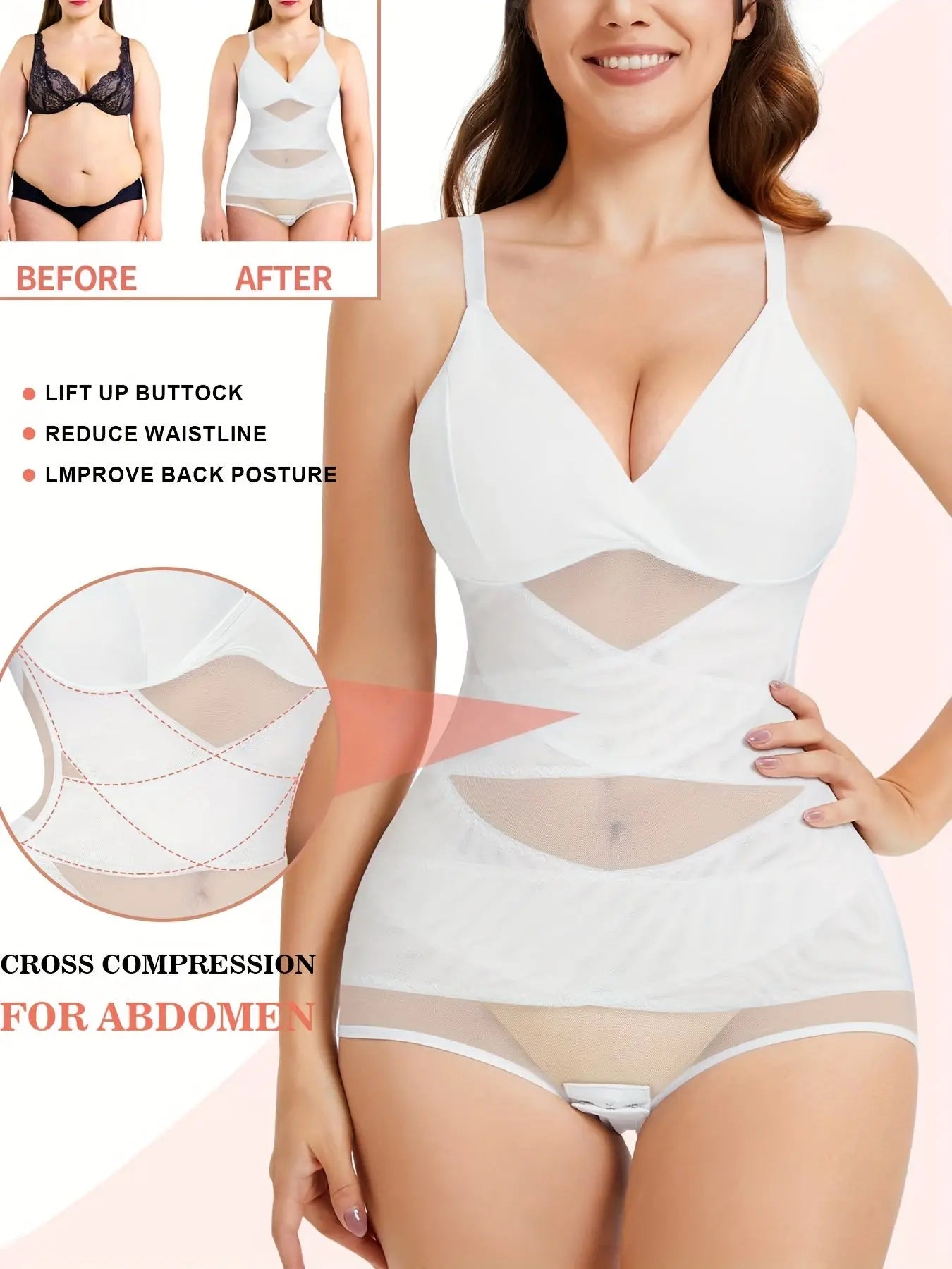 V-Neck Bodysuit Shapewear, All-Body Sculpting Waist Trainer, Tummy Control, Butt Lifting, Full Body Slimming Jumpsuit MyFave Boutique