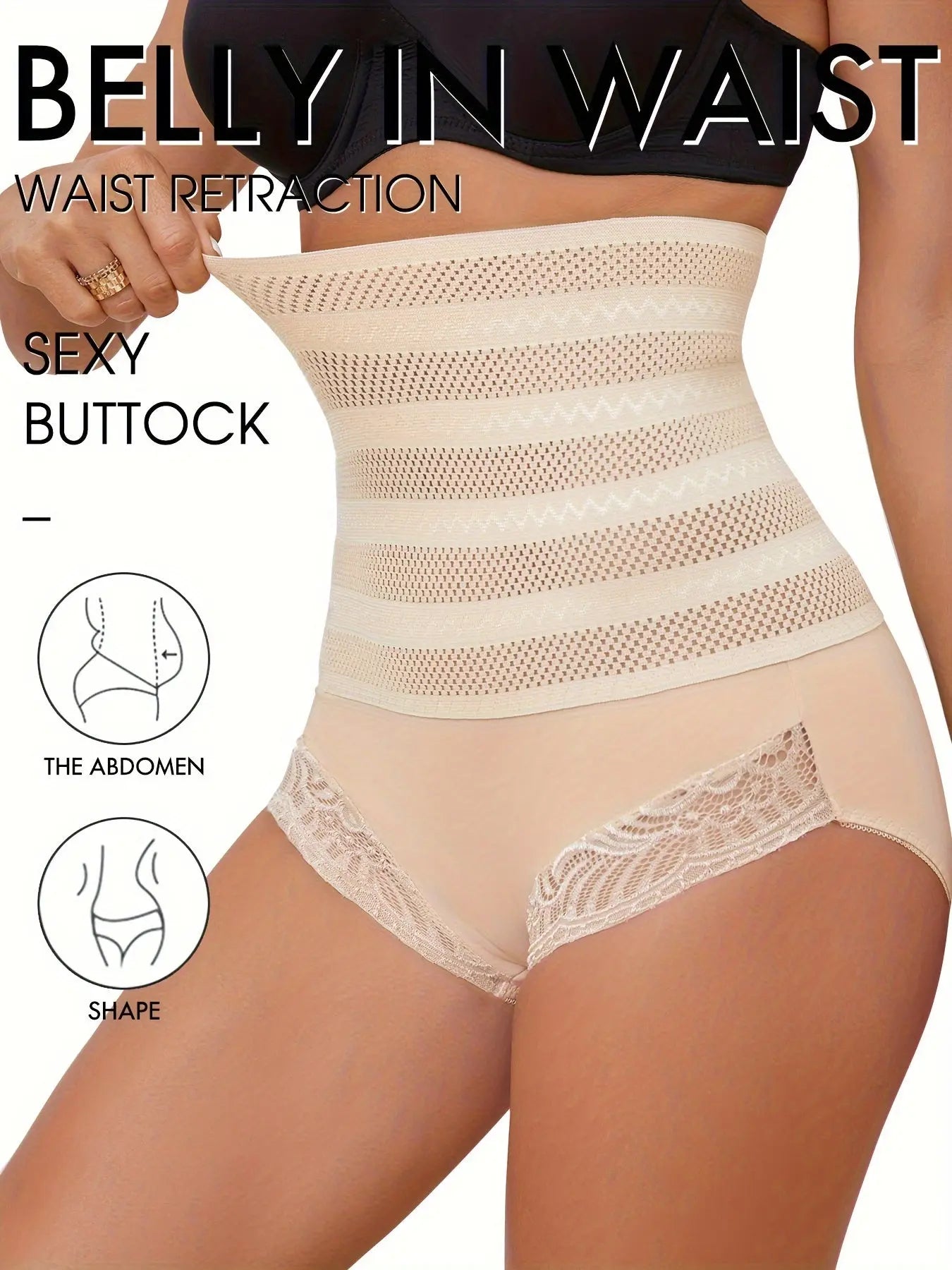 High-Waisted Lace Shaping Panties with Tummy Control, Butt Lift & Compression Underwear for Women MyFave Boutique