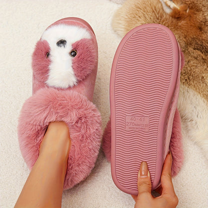 Cozy and Warm Cartoon Puppy Slippers - Soft Sole Slip On Shoes for Indoor Comfort MyFave Boutique