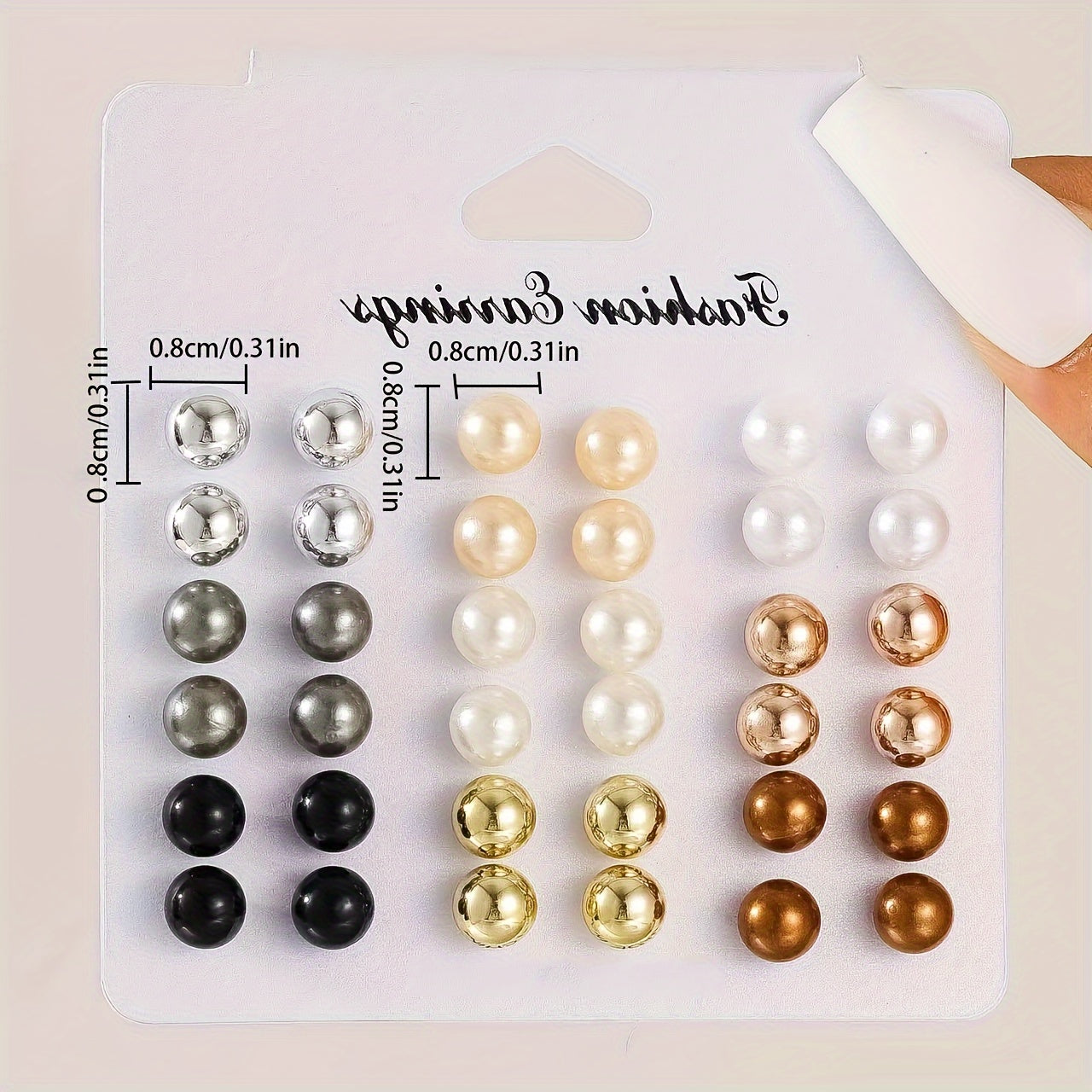 18 Pairs Set Of Tiny Round Ball Design Stud Earrings Elegant Simple Style Suitable For Women Daily Casual Female Gift MyFave Boutique