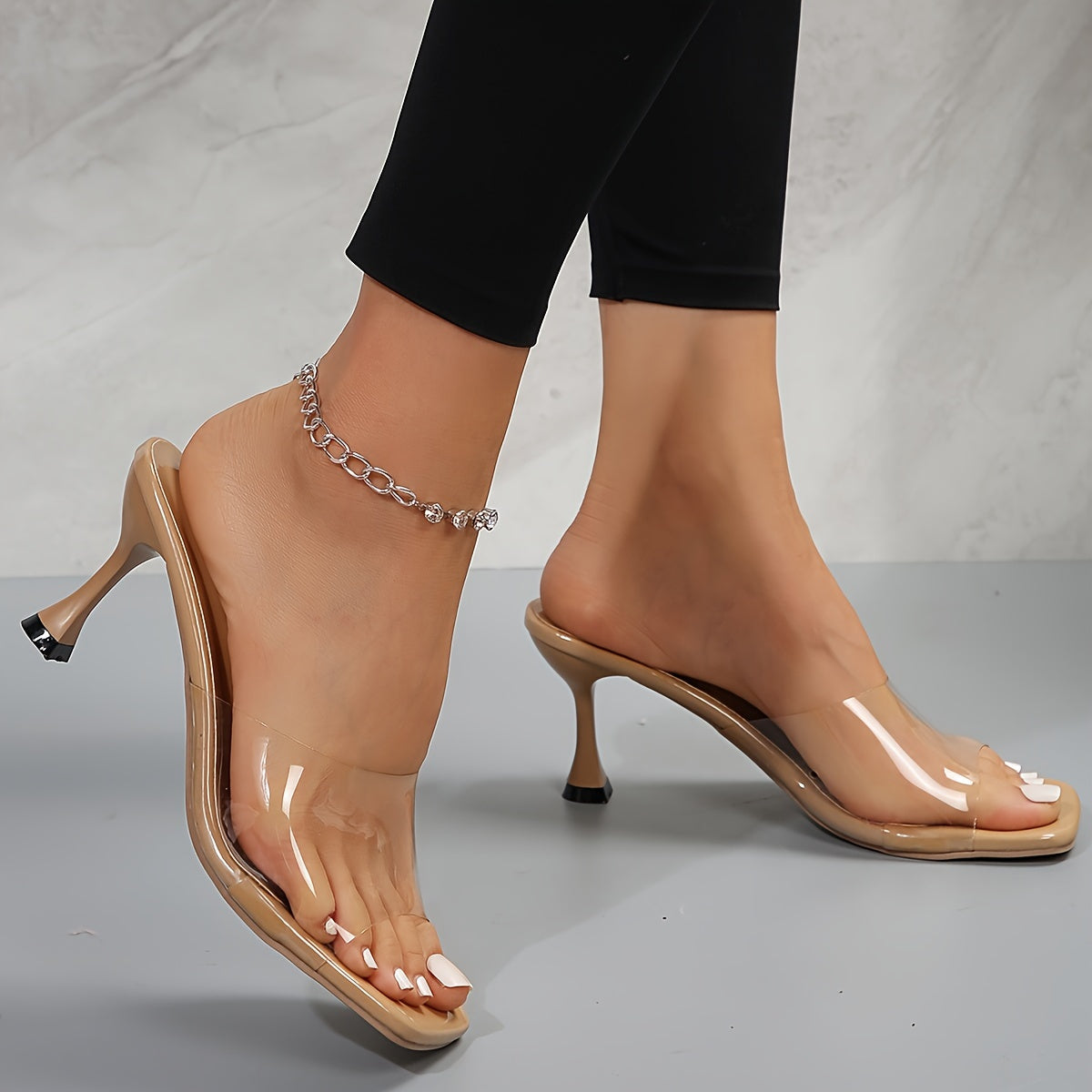 Comfy and Trendy Women's Stiletto Sandals - Slip On Transparent PVC Slides for Versatile Summer Style MyFave Boutique