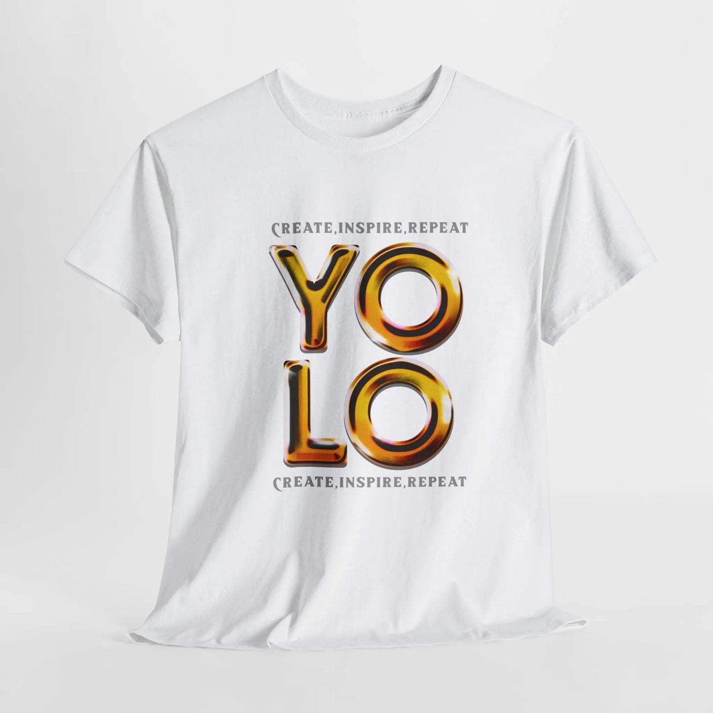 Create, Inspire, Repeat, Yolo, Motivational, Inspirational Unisex Cotton T-Shirt Printify