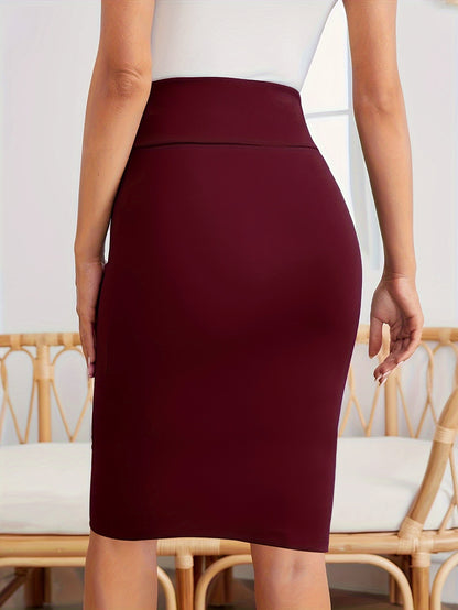 Elegant Polyester Pencil Skirt with High Waist - Spring/Summer/Autumn Collection MyFave Boutique