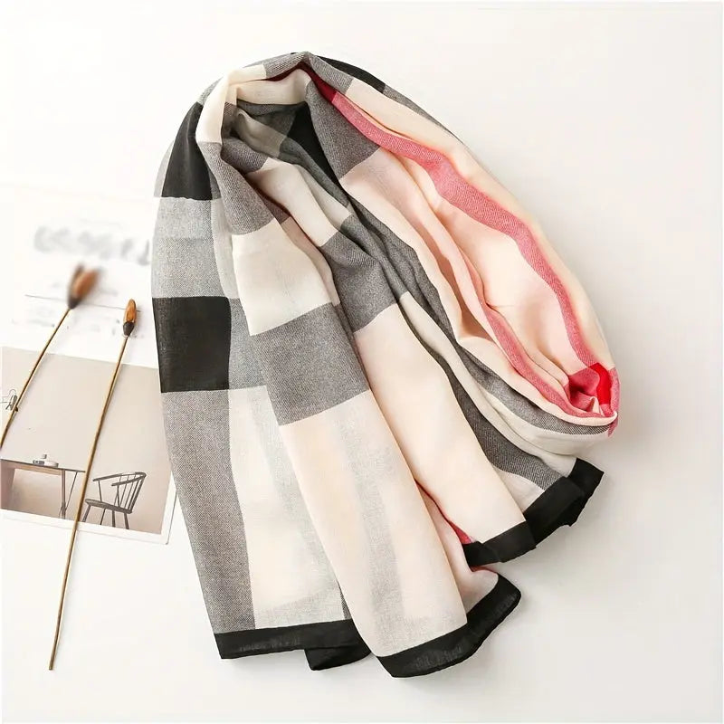 Simple Stripe Printed Scarf Thin Soft Skin Friendly Shawl Summer Travel Windproof Lightweight Scarves For Women MyFave Boutique