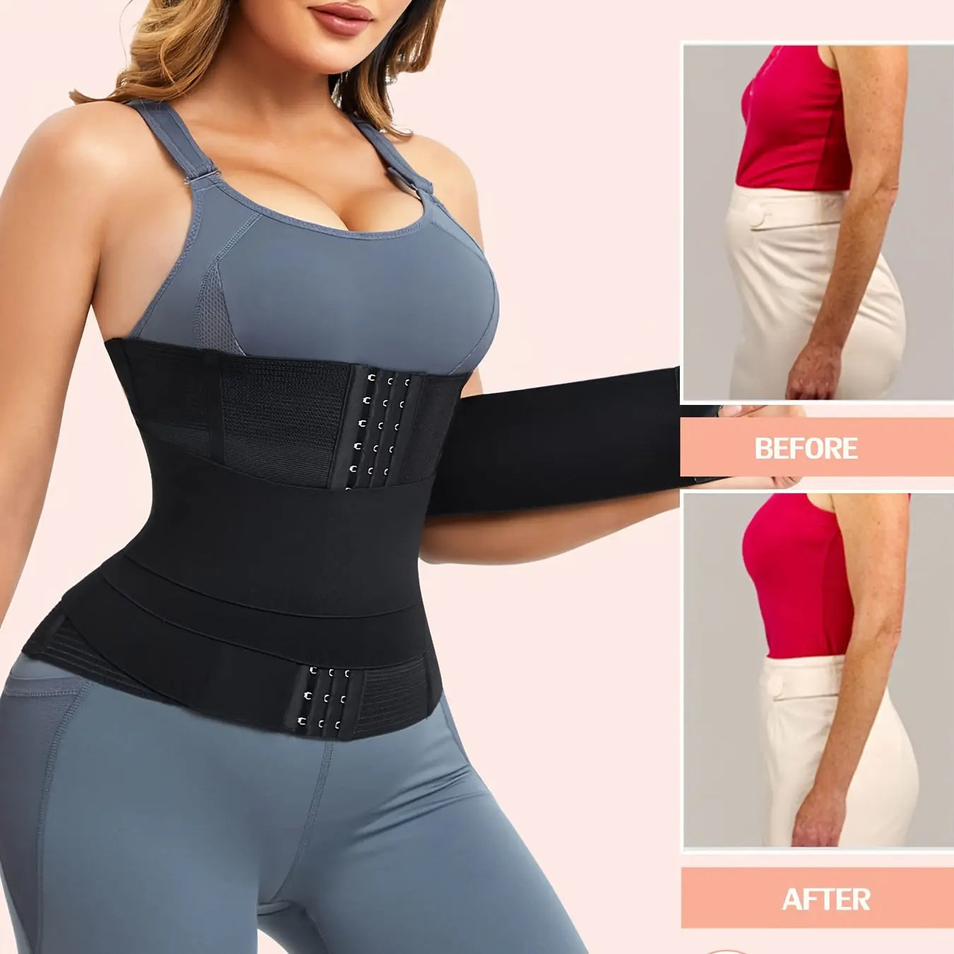 2 In 1 Waist Trainer For Women Lower Belly Fat Waist Cincher Corset Shapewear Waist Trimmer Postpartum Belly Wrap MyFave Boutique