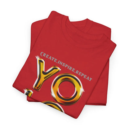 Create, Inspire, Repeat, Yolo, Motivational, Inspirational Unisex Cotton T-Shirt Printify