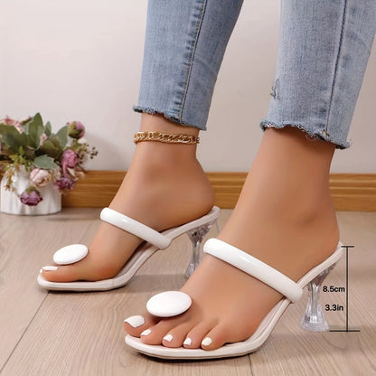 Women's Elegant Slip-On Comfort Thong Sandals, Transparent Party Shoes MyFave Boutique