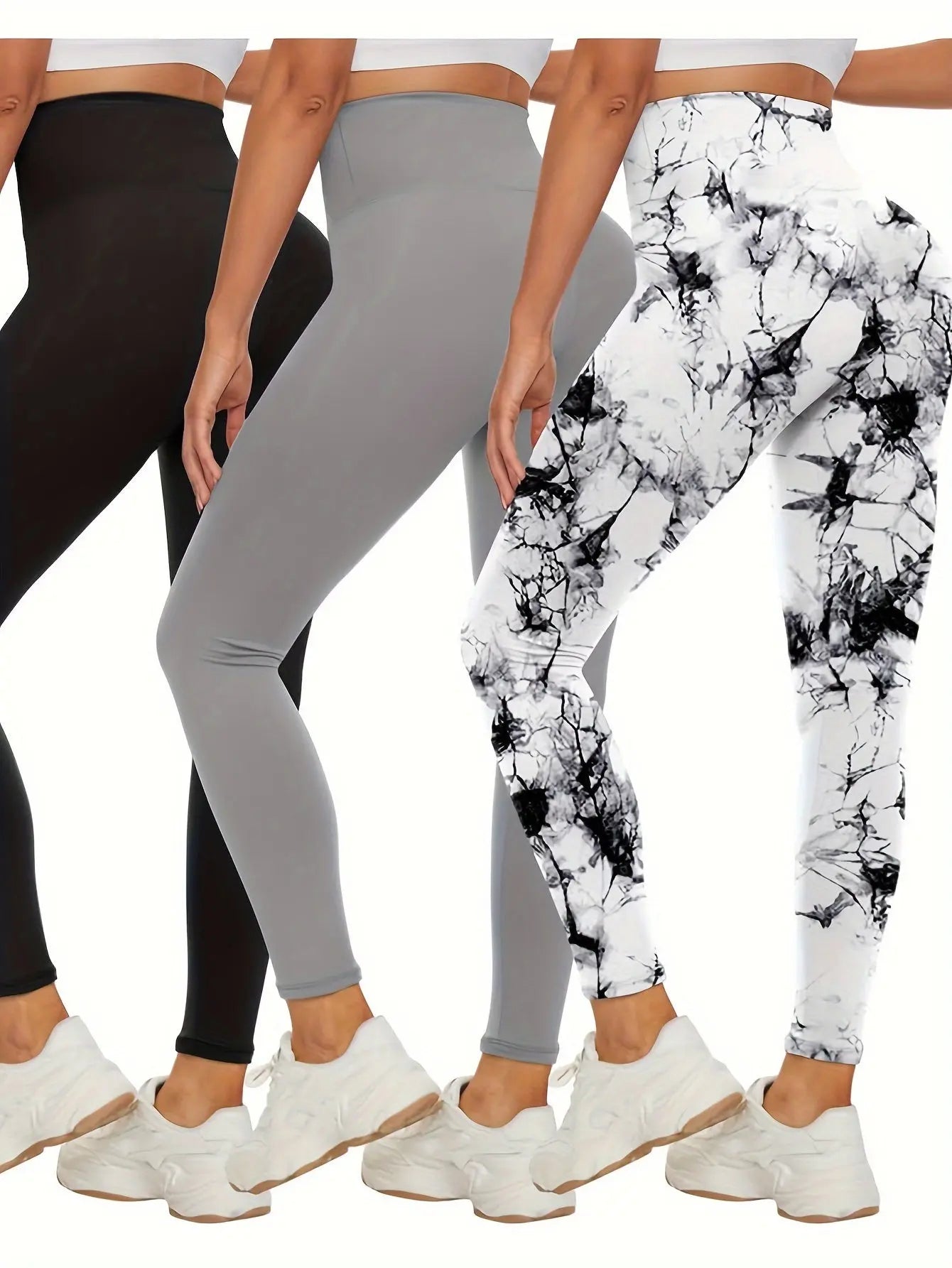 3 Pack High Waist Tummy Control Leggings for Workout, Yoga, Running, and Fitness MyFave Boutique