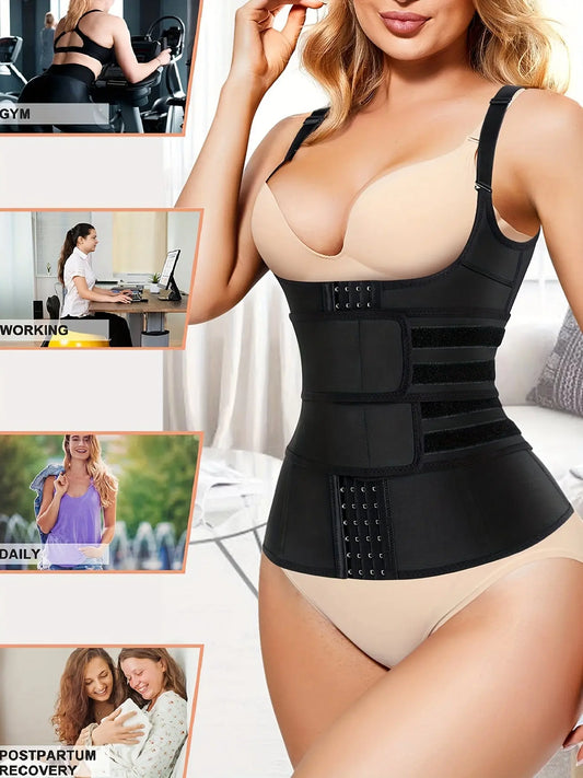 Junlan Waist Trainer Corset Top, Hook & Loop Tummy Control Compression Tank Top, Women's Underwear & Shapewear MyFave Boutique